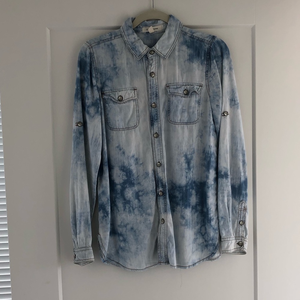 Denim Acid Wash Button Down